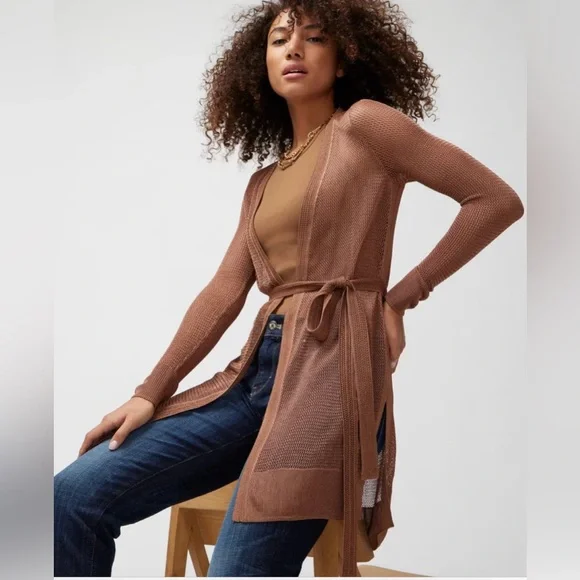 NWT White House Black Market Crochet Belted Coverup Size XS - Picture 1 of 12